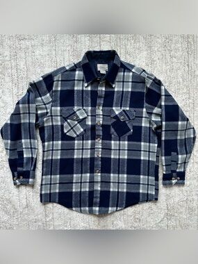 Vintage SEARS Flannel Button Down Shirt Large 16-16 1/2 Men’s 100% Acrylic
